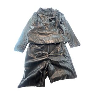 Bagatelle Jacket + Marc New York Pants Faux Leather Set Women's Sz 10 and Large‎
